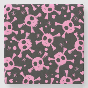 Dessous-de-verre En Pierre Pirate Skull : Girlish Hearts Motif