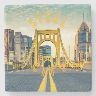 Dessous-de-verre En Pierre Pittsburgh Steel City Skyline 412 Pennsylvania Can