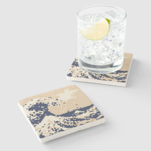 Dessous-de-verre En Pierre Pixel Tsunami 8 bits Pixel Art