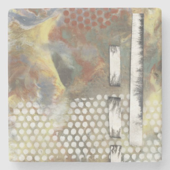 Dessous-de-verre En Pierre Pixels marbrés II (Devant)