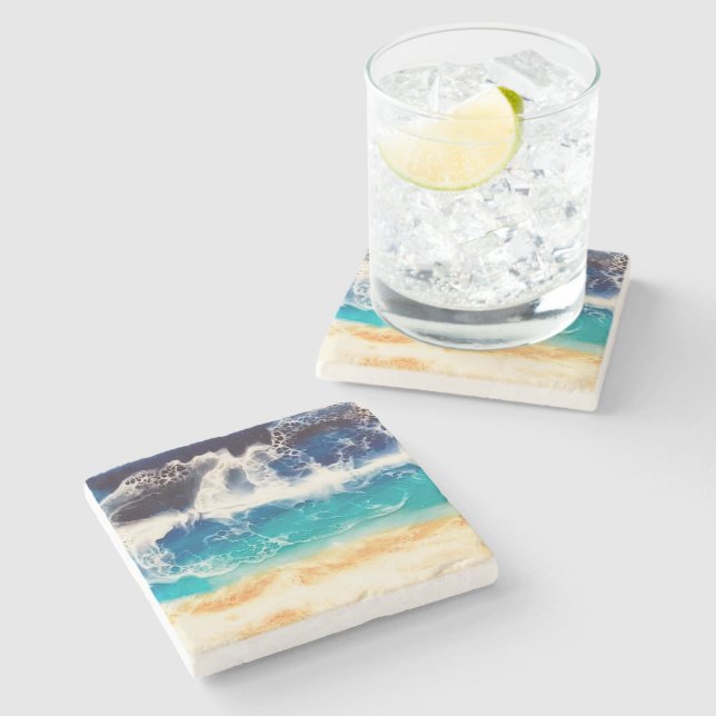 Dessous-de-verre En Pierre Plage (Côté)