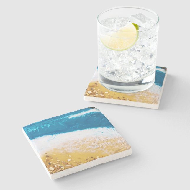 Dessous-de-verre En Pierre Plage (Côté)