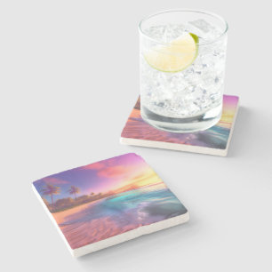 Dessous-de-verre En Pierre Plage Dreamy colorée