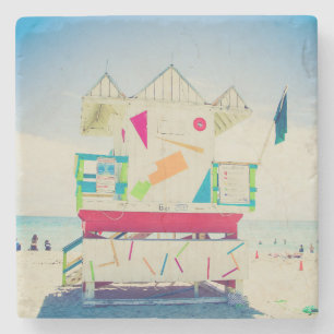 Dessous-de-verre En Pierre Plage du sud de la tour   de maître nageur, Miami