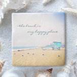 Dessous-de-verre En Pierre Plage Est Mon Endroit Heureux Côtier Océan Sable M<br><div class="desc">"La plage est mon endroit heureux." Détendez-vous avec votre boisson préférée sur ce magnifique dessous de verre en pierre de couleur pastel, tout en vous rappelant l'odeur fraîche du sel de l'air marin. Découvrez et explorez la solitude d'une plage de Californie vide. Fait un grand cadeau de ménage! Vous pouvez...</div>