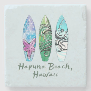 Dessous-de-verre En Pierre Plage Hapuna Hawaii Planches de surf  
