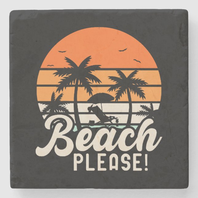 Dessous-de-verre En Pierre Plage S'il Vous Plaît (Devant)
