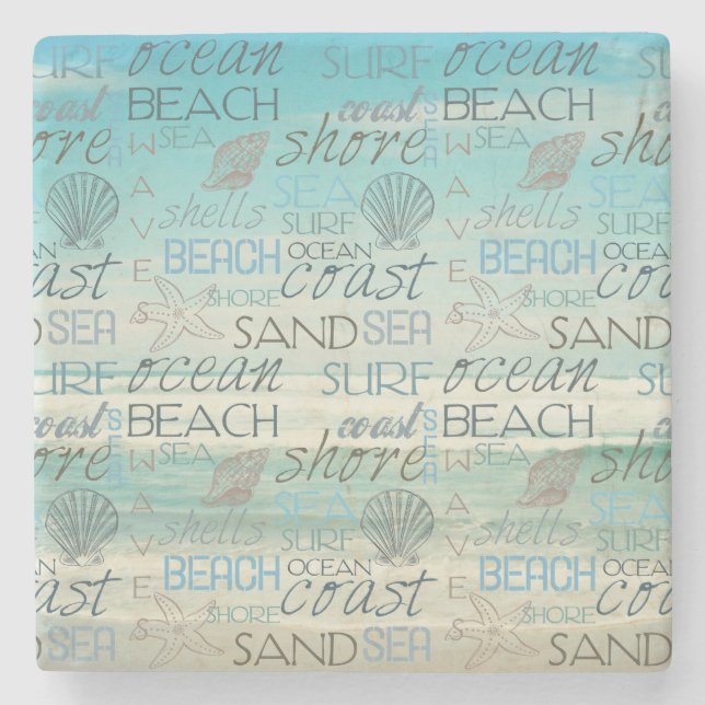 Dessous-de-verre En Pierre Plage Surf Sable Mer (Devant)