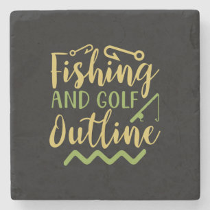 Dessous-de-verre En Pierre Plan De Pêche Et De Golf