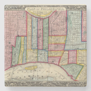 Dessous-de-verre En Pierre Plan de Philadelphie