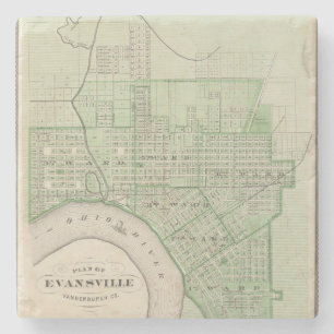 Dessous-de-verre En Pierre Plan d'Evansville, Vanderburgh Co