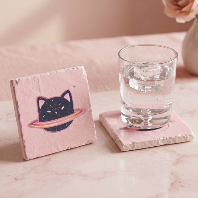 Dessous-de-verre En Pierre Planète Chat Pierre Coaster (Créateur téléchargé)