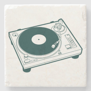 Dessous-de-verre En Pierre Platine tourne-disque vinyle vintage