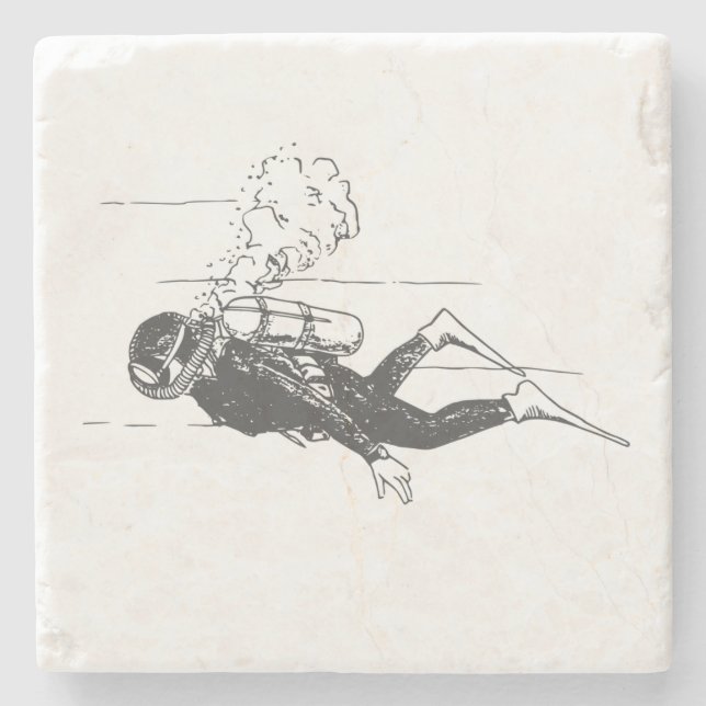 Dessous-de-verre En Pierre Plongeur (Devant)