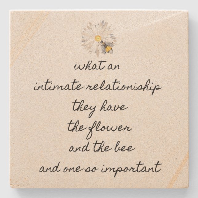 Dessous-de-verre En Pierre Poème d'abeilles (Devant)