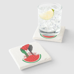 Dessous-de-verre En Pierre Poing de résistance palestinienne sur le symbole d