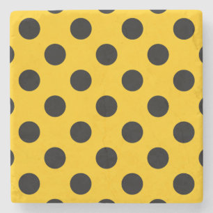 Dessous-de-verre En Pierre Pois noirs sur jaune