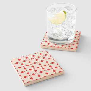 Dessous-de-verre En Pierre Pois rouges, Motif à points polka, points, pointil