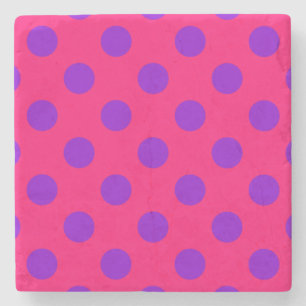 Dessous-de-verre En Pierre Pois violets sur cerise