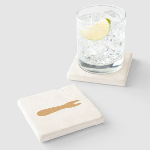 Dessous-de-verre En Pierre Poissons & Chips Boutique Fourche en bois