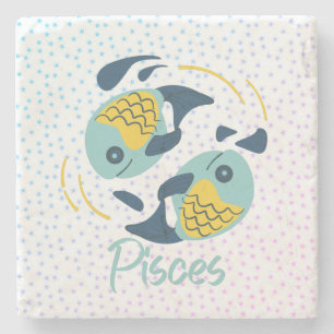 Dessous-de-verre En Pierre Poissons modernes Zodiaque Poisson