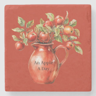 Dessous-de-verre En Pierre Pommes de Vase Rouge