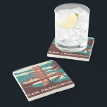 Dessous-de-verre En Pierre Pont d'or de style Vintage San Francisco<br><div class="desc">Un magnifique design de style Vintage San Francisco. Montrez votre amour et votre passion pour la belle ville de San Francisco. Pour plus de grands modèles de voyage consultez le reste de notre boutique!</div>