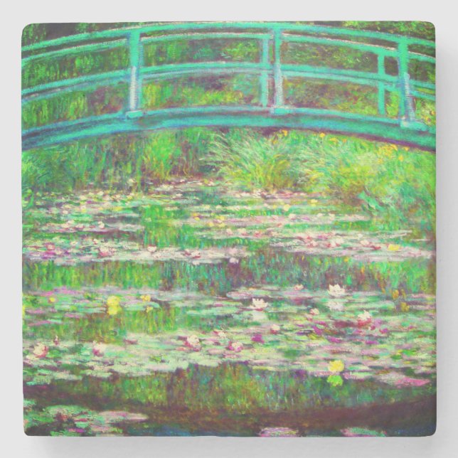 Dessous-de-verre En Pierre Pont japonais Monet et nappes d'eau (Devant)