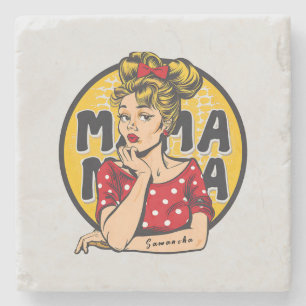 Dessous-de-verre En Pierre Pop Art Retro Personnalisé (4)