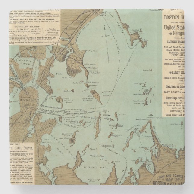 Dessous-de-verre En Pierre Port de Boston (Devant)