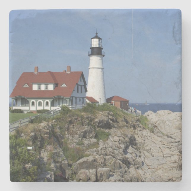 Dessous-de-verre En Pierre Portland Head Light, Cape Elizabeth, Maine, (Devant)