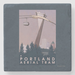 Dessous-de-verre En Pierre Portland, scène de tram d'OregonAerial