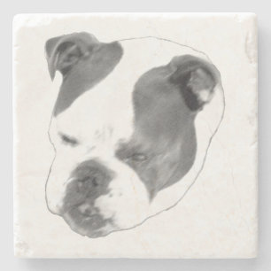 Dessous-de-verre En Pierre Portrait de bouledogue audacieux en fort contraste