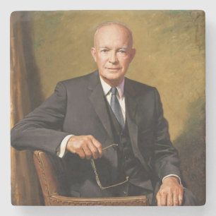 Dessous-de-verre En Pierre Portrait de Dwight Eisenhower Président Maison Bla