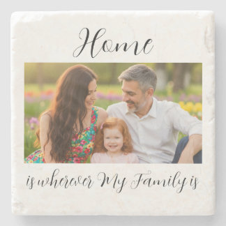 Dessous-de-verre En Pierre Portrait de famille personnalisé avec message
