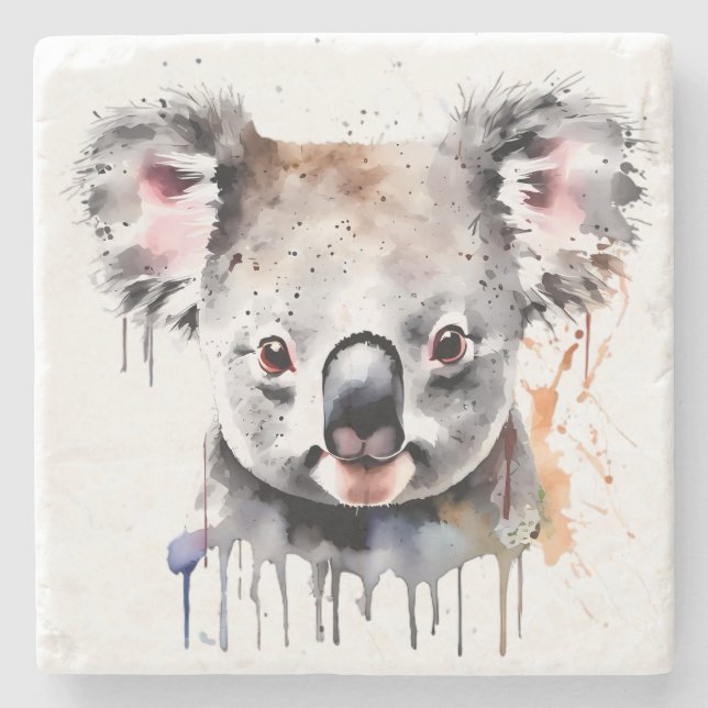 Dessous-de-verre En Pierre Portrait de l'ours Koala (Devant)
