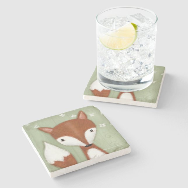 Dessous-de-verre En Pierre Portrait Fox (Côté)