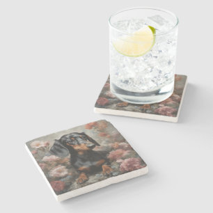 Dessous-de-verre En Pierre Portraits de race de chien fleur 10