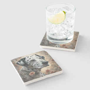 Dessous-de-verre En Pierre Portraits de race de chien fleur 3