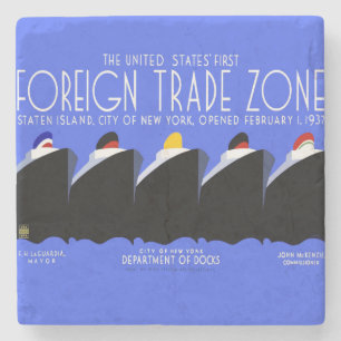 Dessous-de-verre En Pierre Poster Art Déco des paquebots de croisière vintage