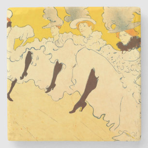 Dessous-de-verre En Pierre Poster de la fille dansante Jaune Toulouse Lautrec