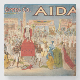 Dessous-de-verre En Pierre Poster de l'opéra vintage Aida Dessous de verre en