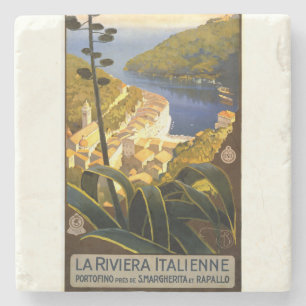 Dessous-de-verre En Pierre Poster Riviera vintage Italie