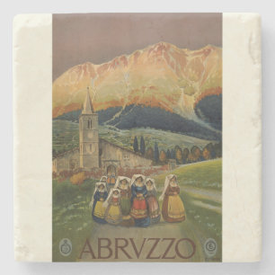 Dessous-de-verre En Pierre Poster vintage des Abruzzes