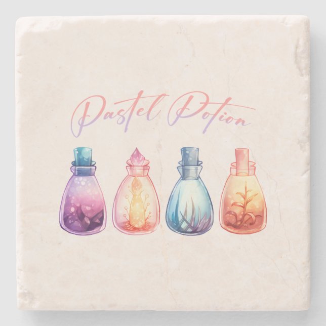 Dessous-de-verre En Pierre Potion Pastel (Devant)
