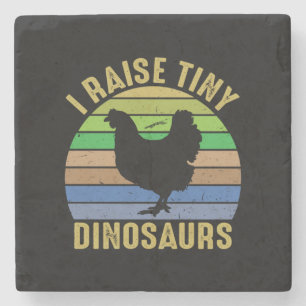 Dessous-de-verre En Pierre Poulet D'Art Je Soulève De Minuscules Dinosaures