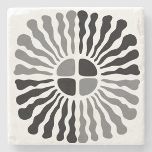 Dessous-de-verre En Pierre Poussée de soleil de radiance monochromatique de n