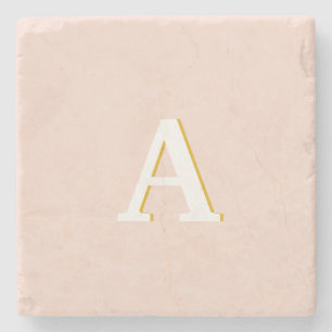 Dessous-de-verre En Pierre Premier monogramme de marbre Vintage rose