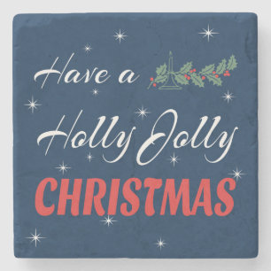 Dessous-de-verre En Pierre Prenez un Holly Jolly Christmas