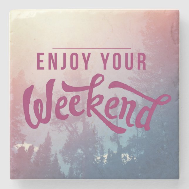 Dessous-de-verre En Pierre Prêt Pour Le Week-End (Devant)